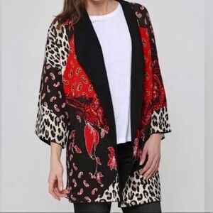 Alice + Olivia Hester Patchwork Wool Cardigan Jacket Size XS S